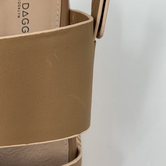 Kelsi Dagger Nash platform wedge sandal shoe nude tan leather double strap new 6 - Picture 7 of 7